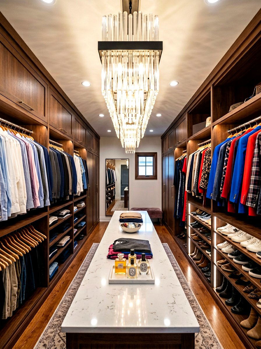Linear Glass Chandelier - 30 closet chandelier ideas
