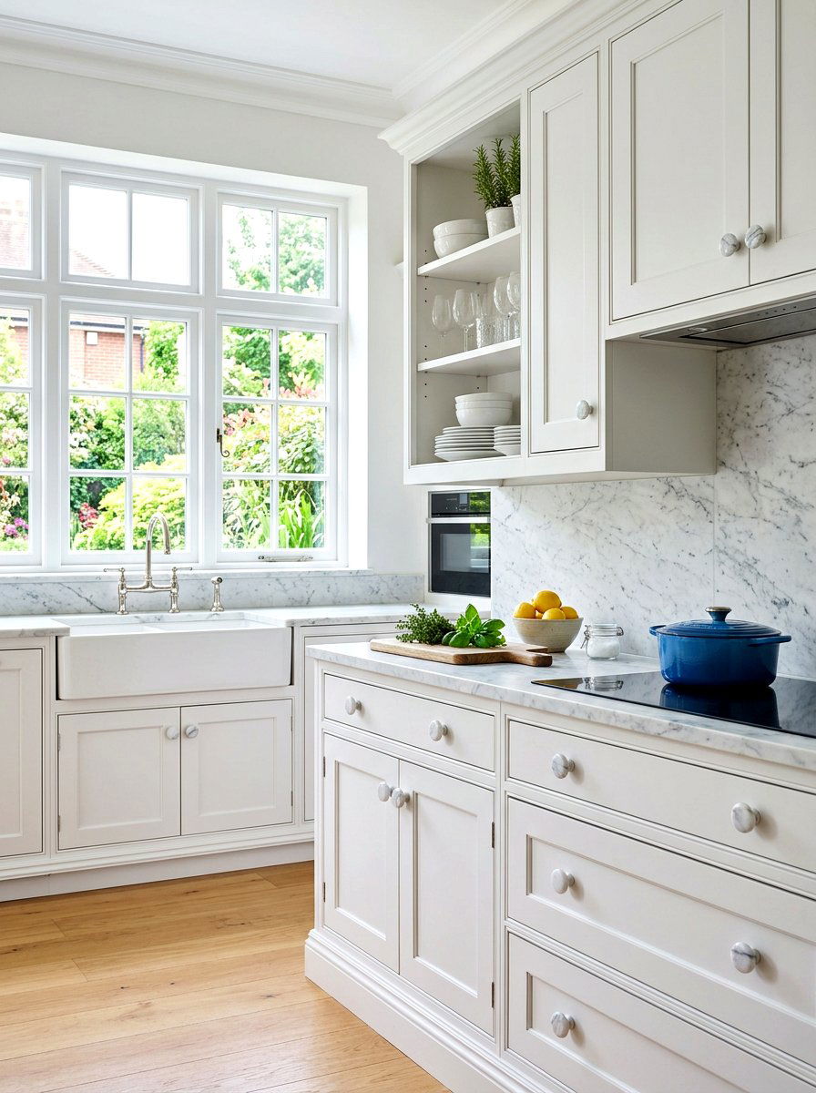 Linear Marble Mosaic - 30 marble backsplash ideas