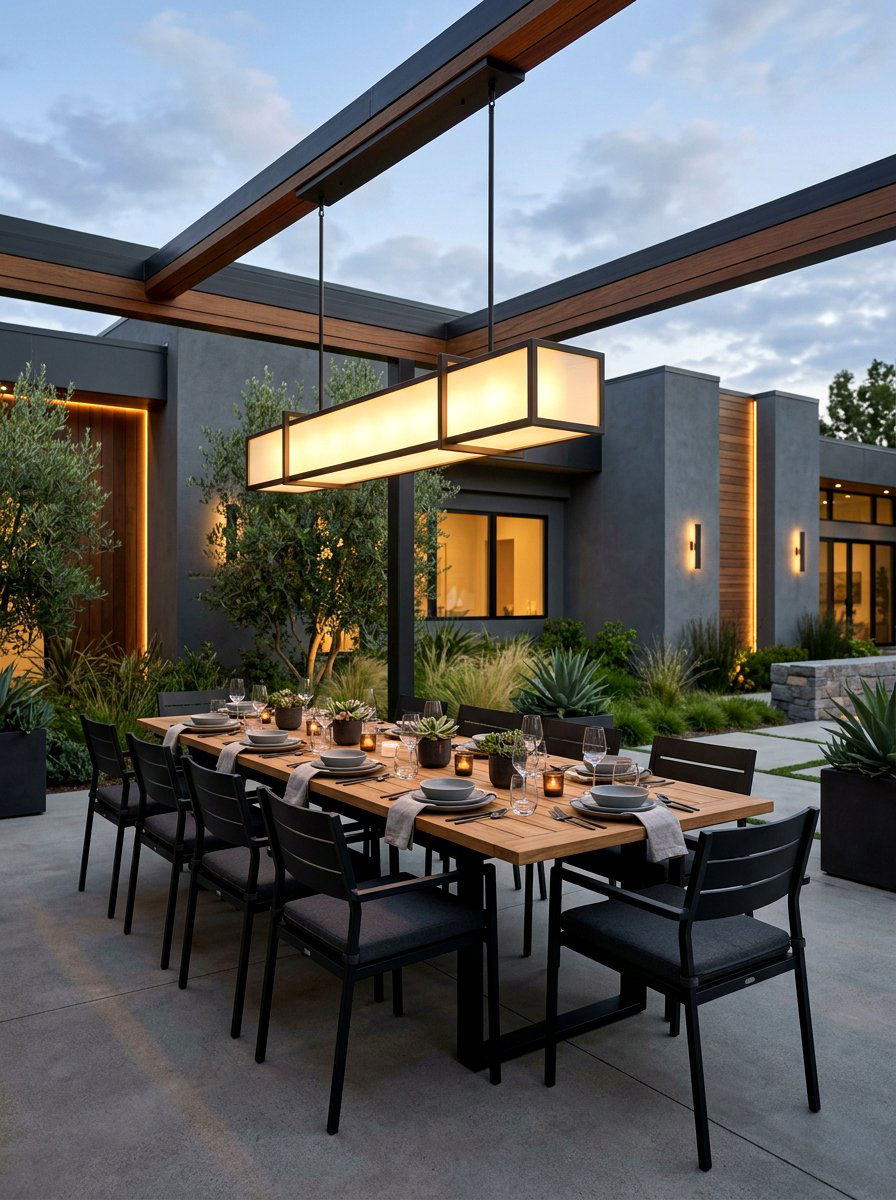 Linear Modern Dining Chandelier - 30 outdoor chandelier ideas