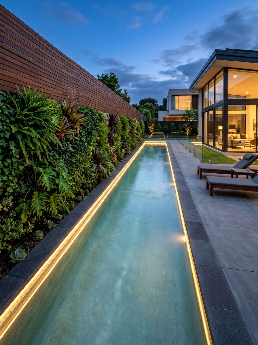 Linear Pool Edge Lighting - 30 pool lighting ideas