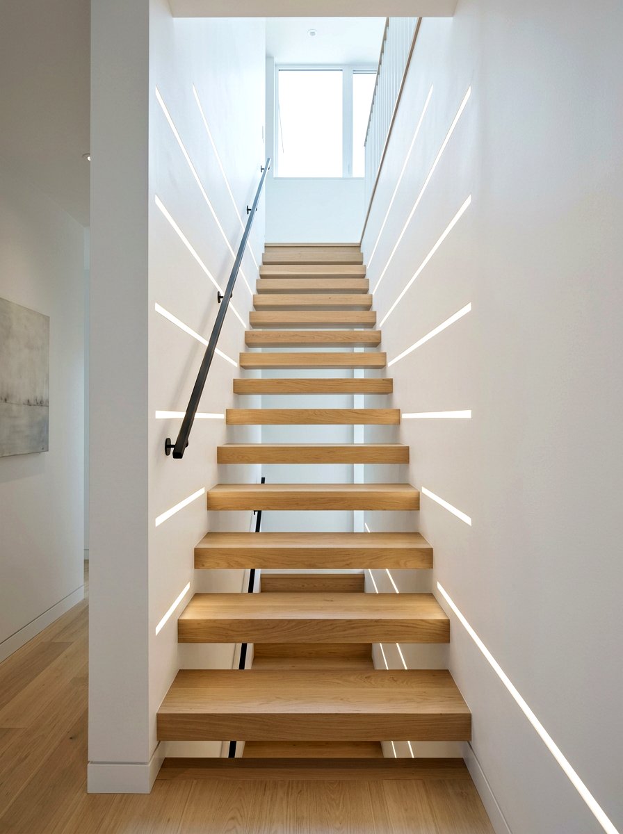 Linear Recessed Wall Light - 30 stair tread lighting ideas