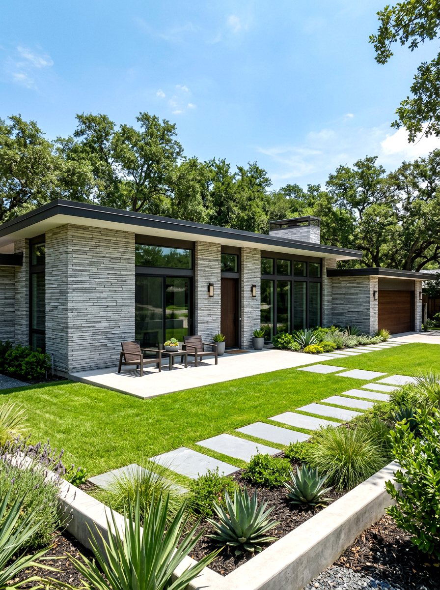 Linear Stone Veneer - 30 stone house exterior ideas