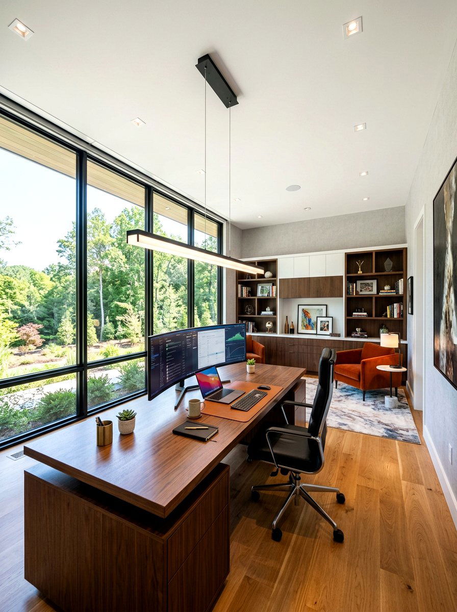 Linear Suspension Light - 30 home office lighting ideas