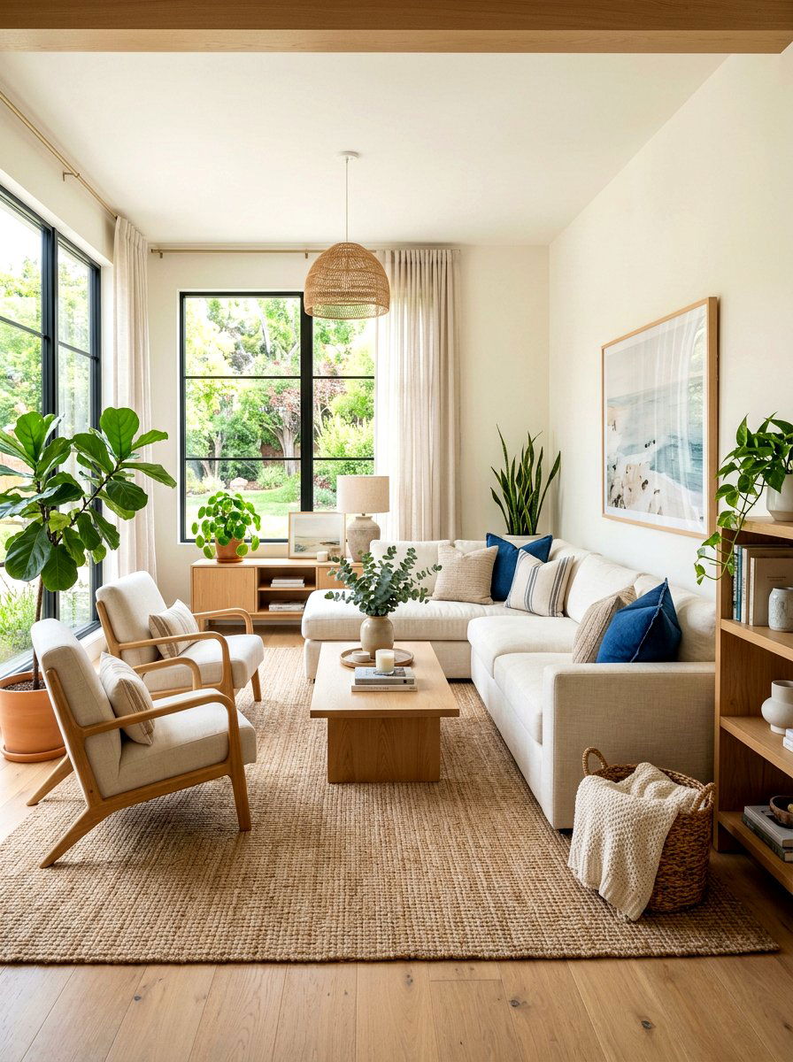 Linen And Blue Living Room - 30 denim blue living room ideas