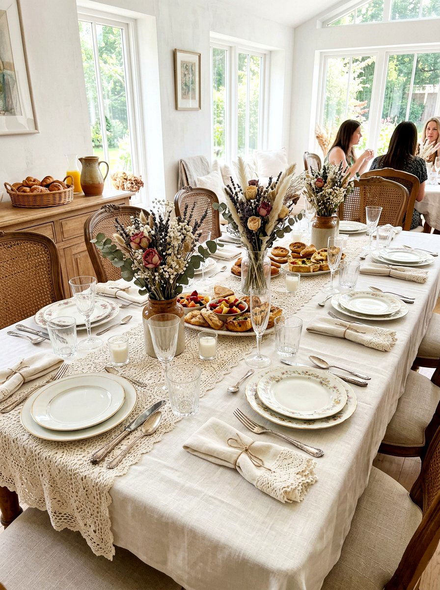 Linen And Lace Brunch - 30 brunch tablescape ideas