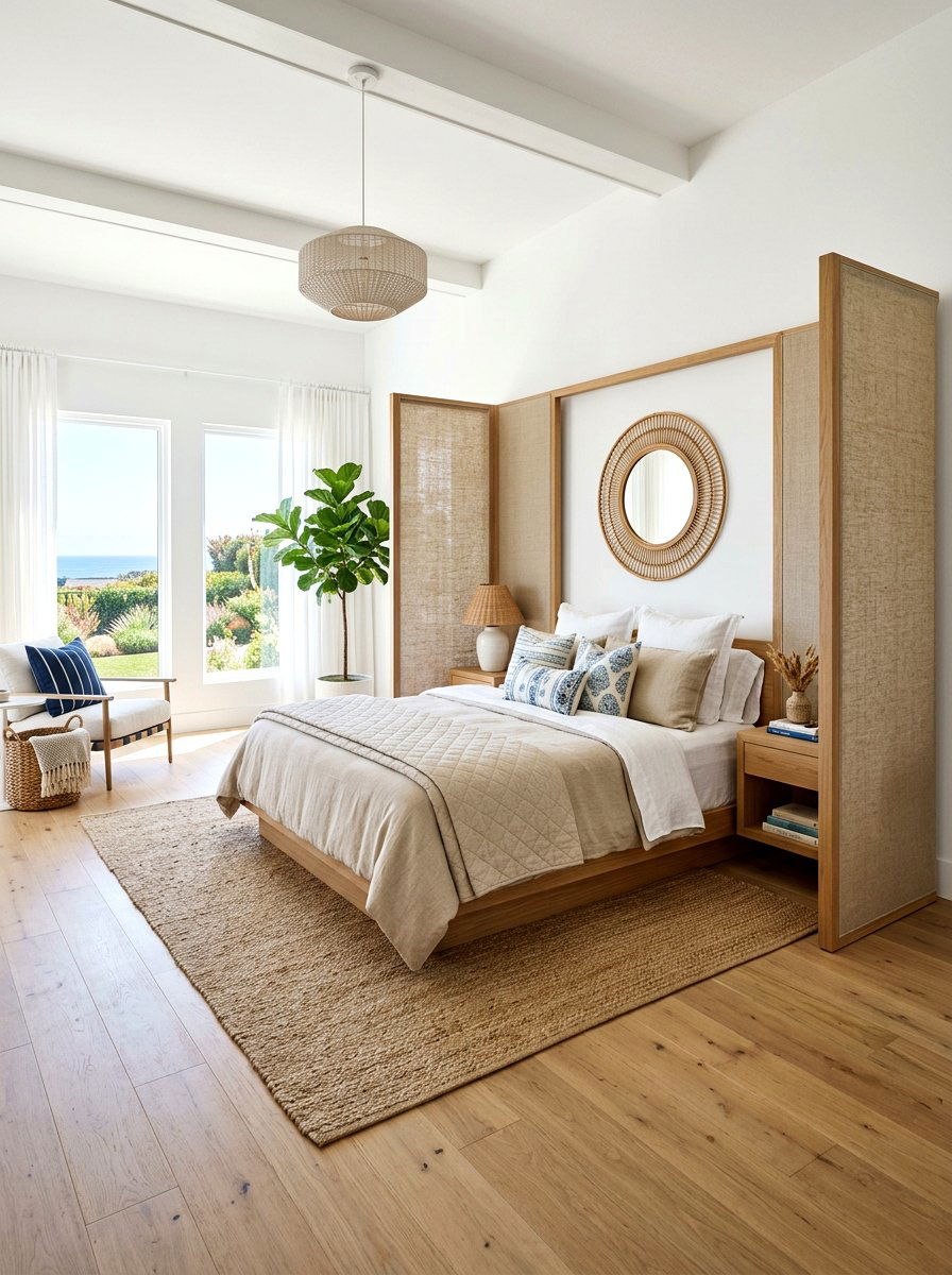 Linen Blend Fabric Divider - 30 curtain divider apartment ideas