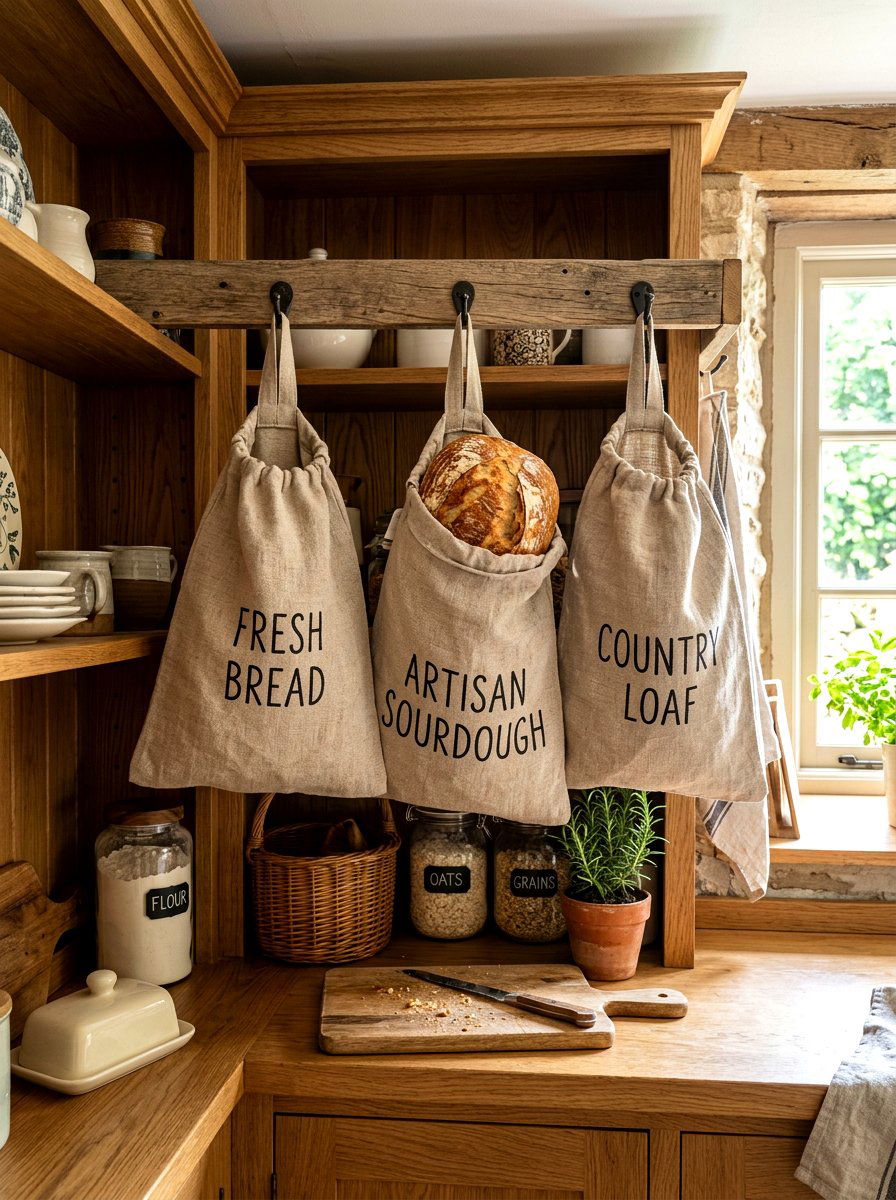 Linen Bread Bags - 30 zero waste pantry ideas