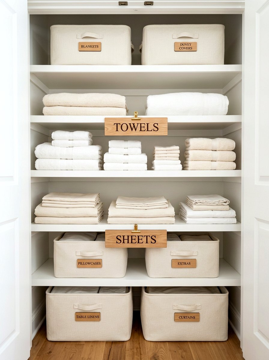 Linen Closet Labels - 30 linen closet organization ideas
