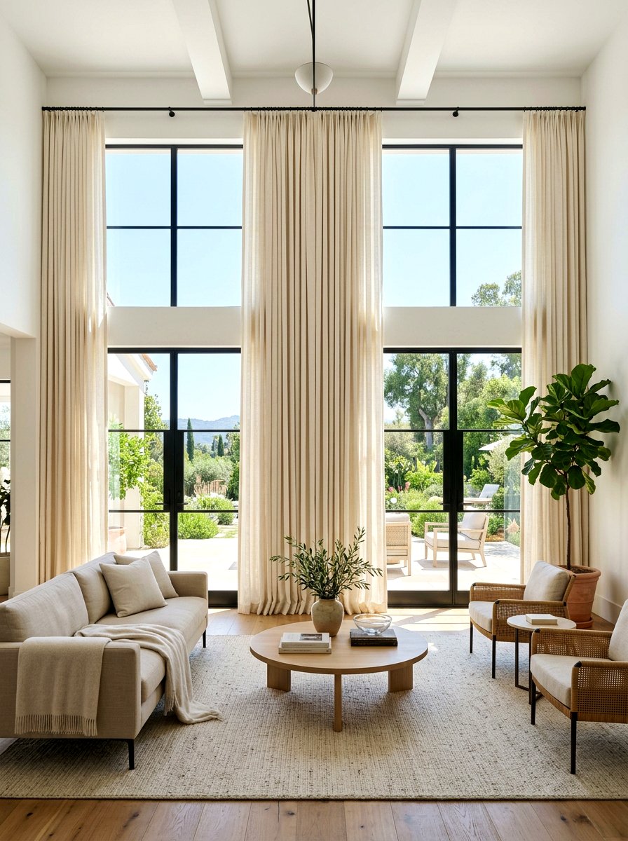 Linen Curtains - 30 natural fiber decor ideas