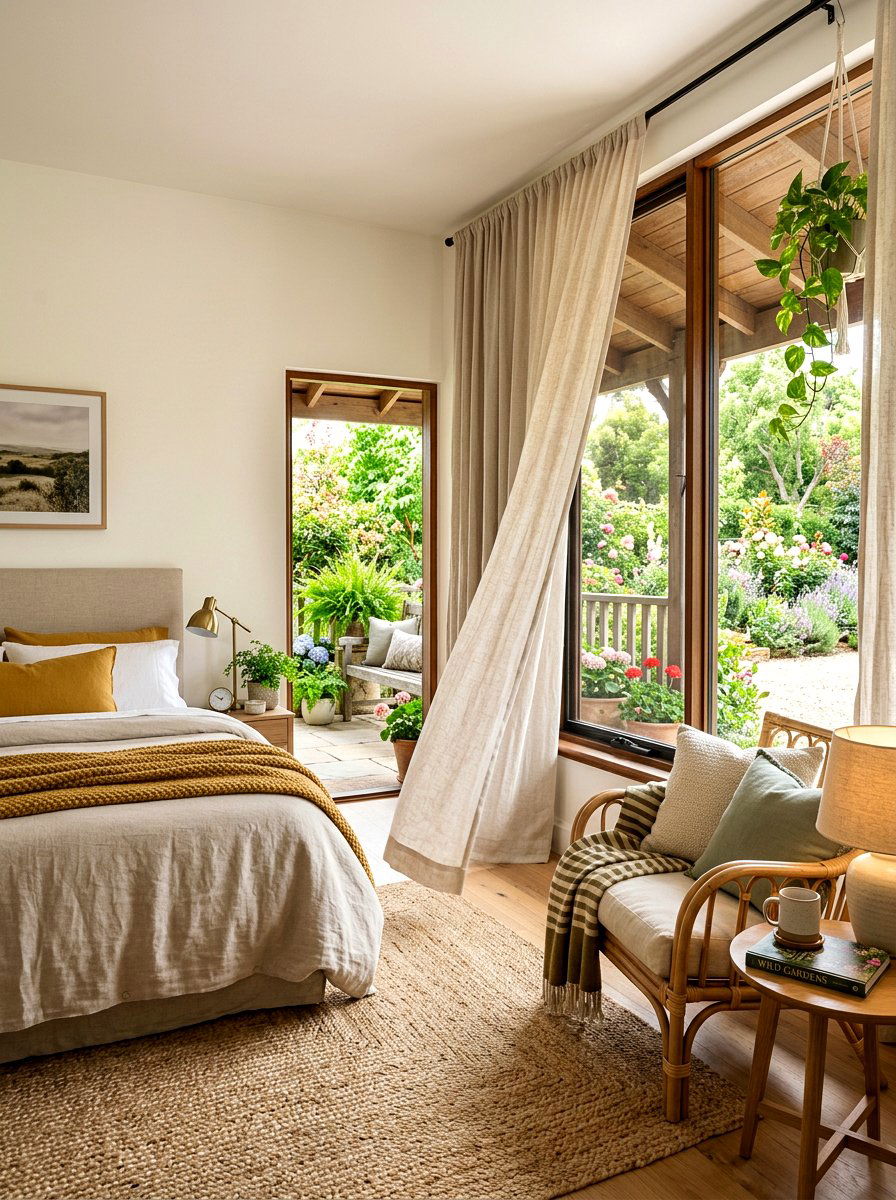 Linen Curtains - 30 coastal grandmother bedroom ideas