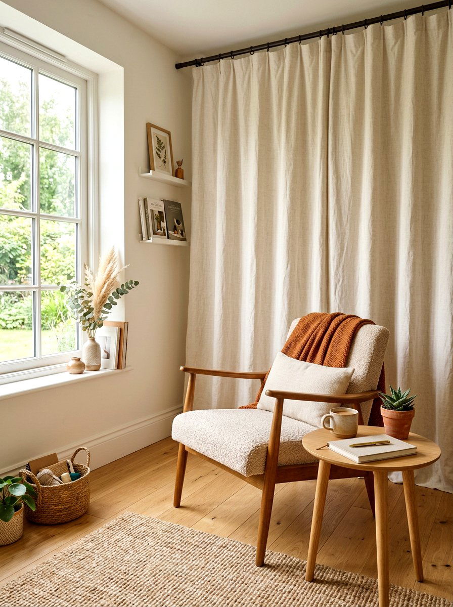 Linen Fabric Curtain - 30 home studio backdrop ideas