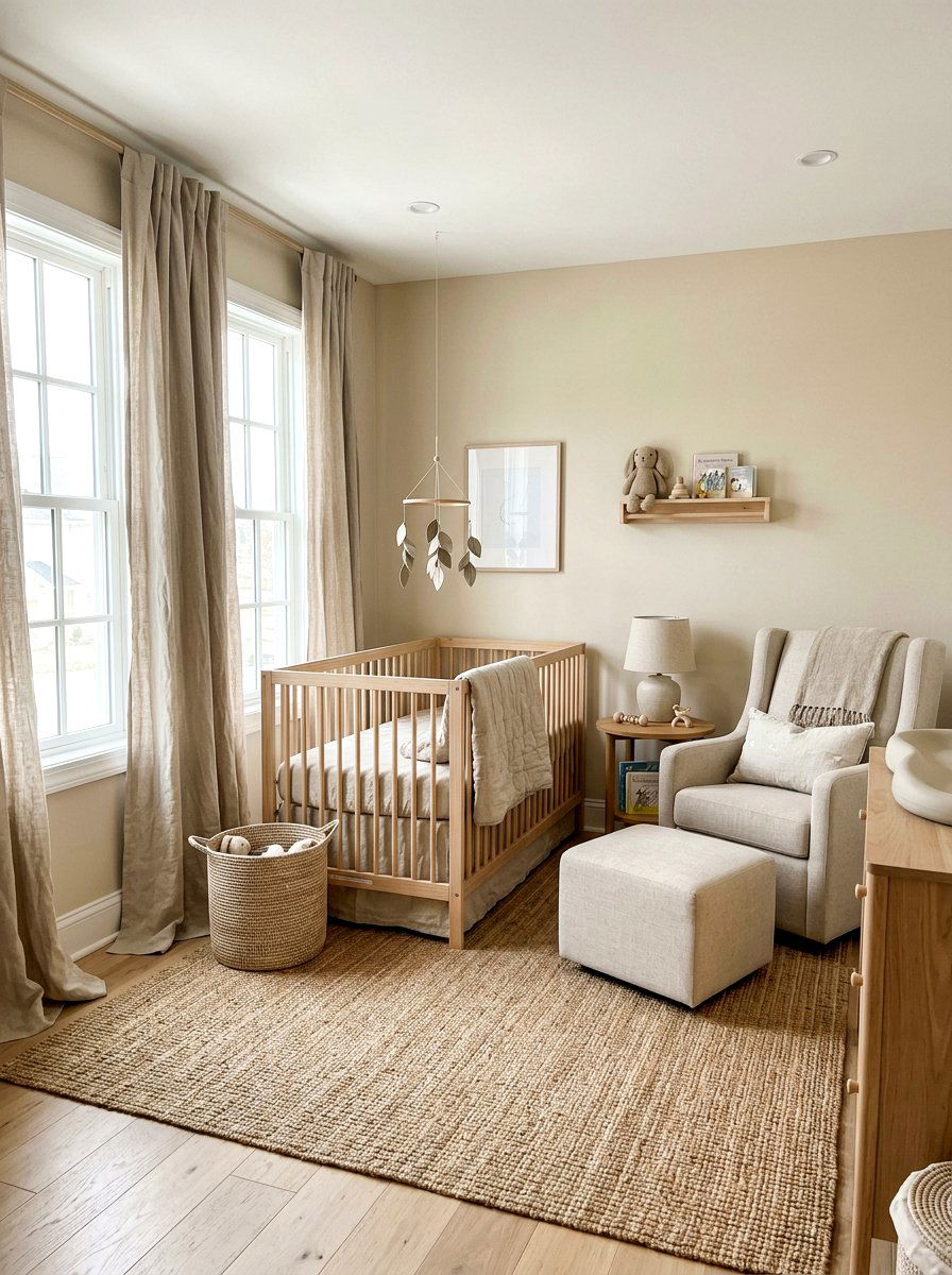 Linen Fabric Neutral Nursery - 30 neutral nursery ideas