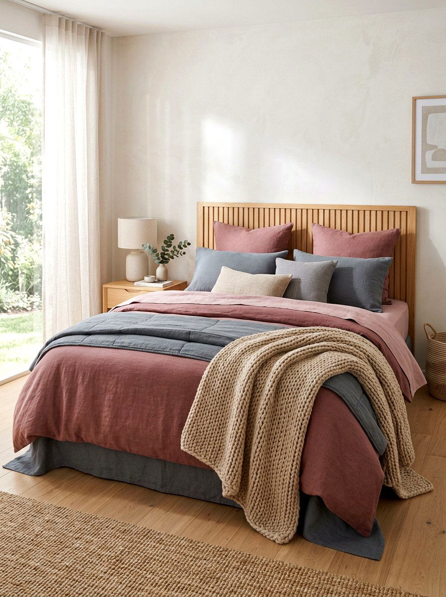 Linen Layered Bed - 30 European bed styling ideas