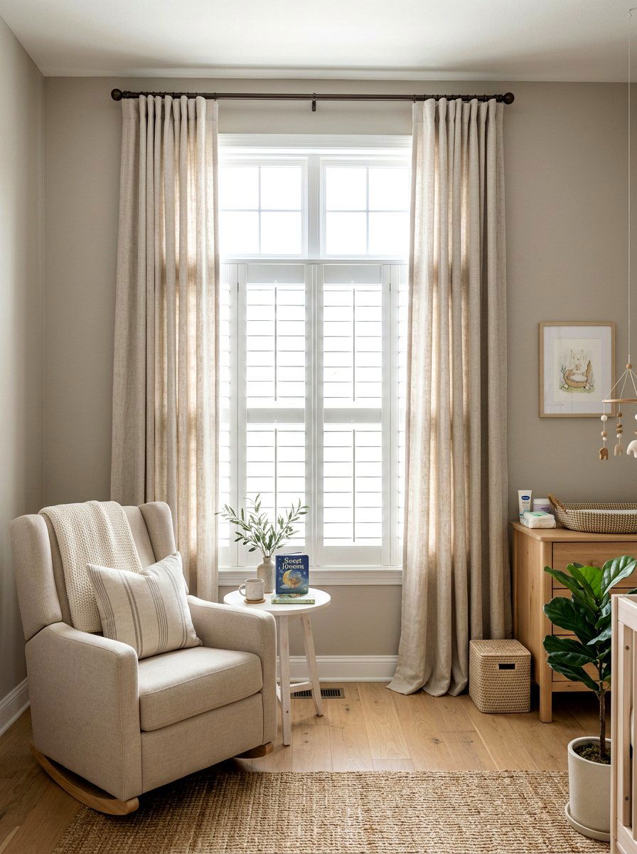 Linen Nursery Curtains - 30 old money nursery ideas