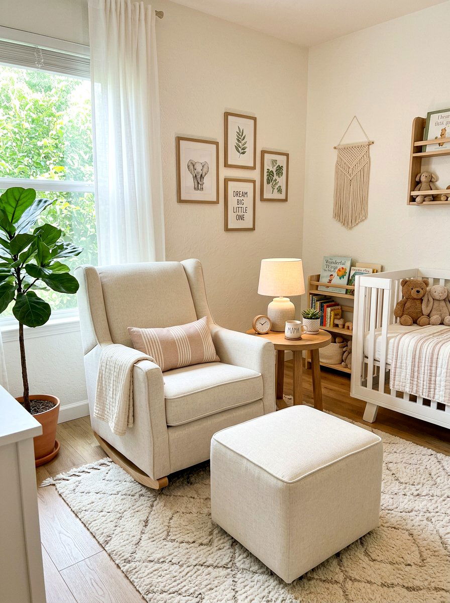 Linen Nursery Glider - 30 linen decor ideas