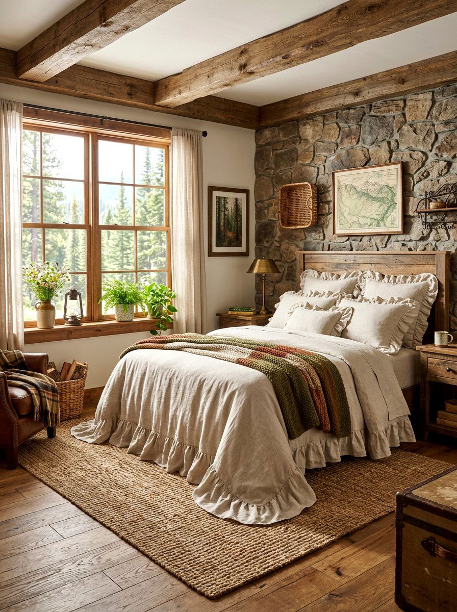 Linen Ruffled Bedspread - 30 ruffled bedding bedroom ideas