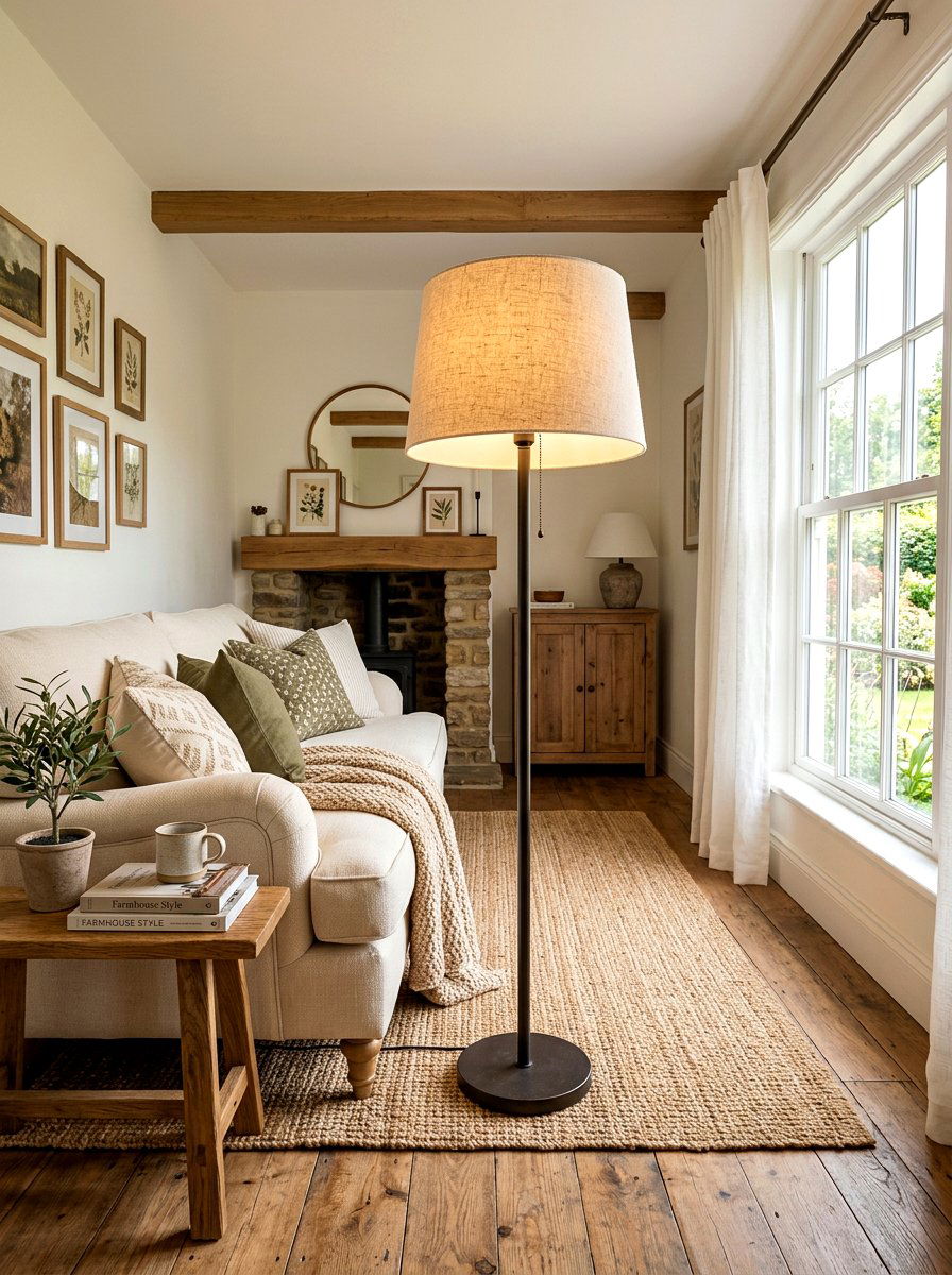 Linen Shade Floor Lamp Living Room - 30 lamp glow living room ideas