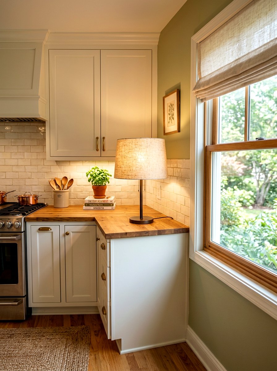 Linen Shade Lamp - 30 mini lamp kitchen ideas