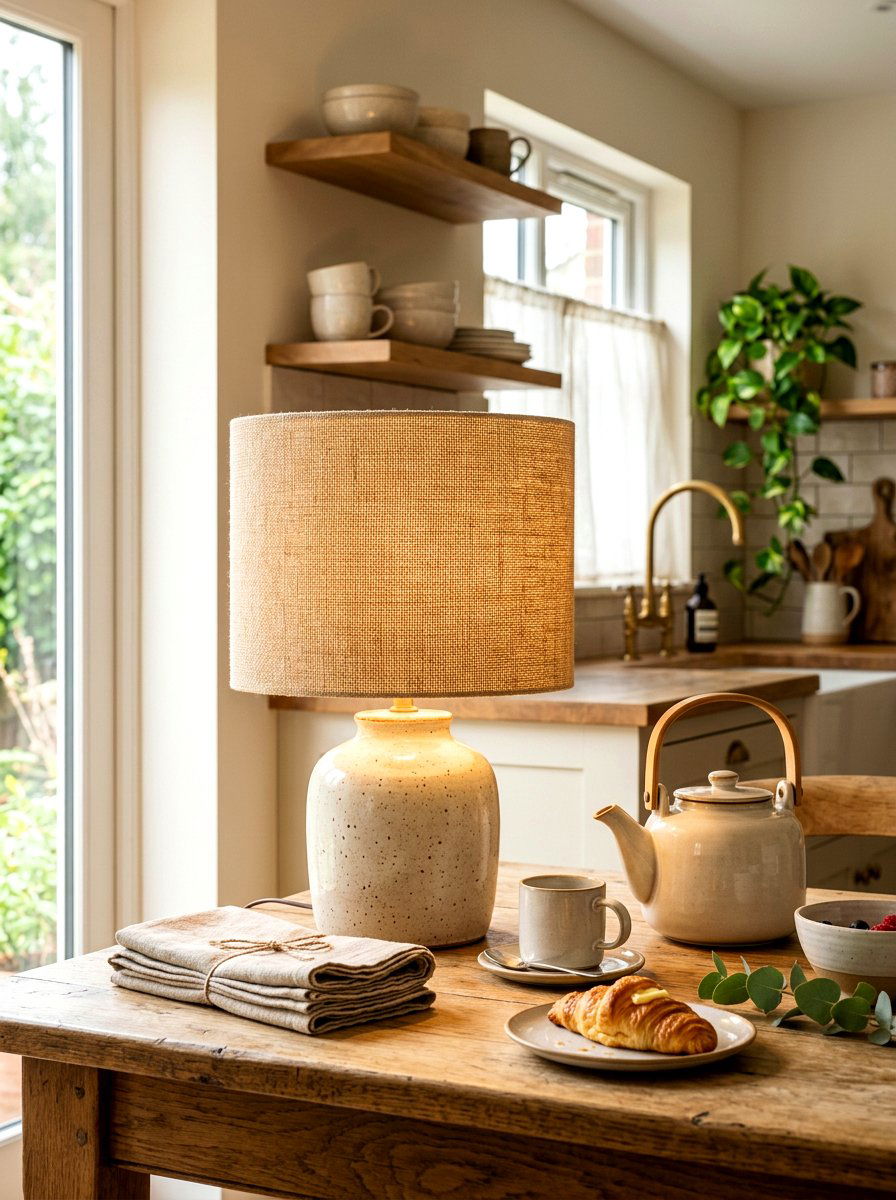 Linen Shade Table Lamp - 30 kitchen table lamp ideas