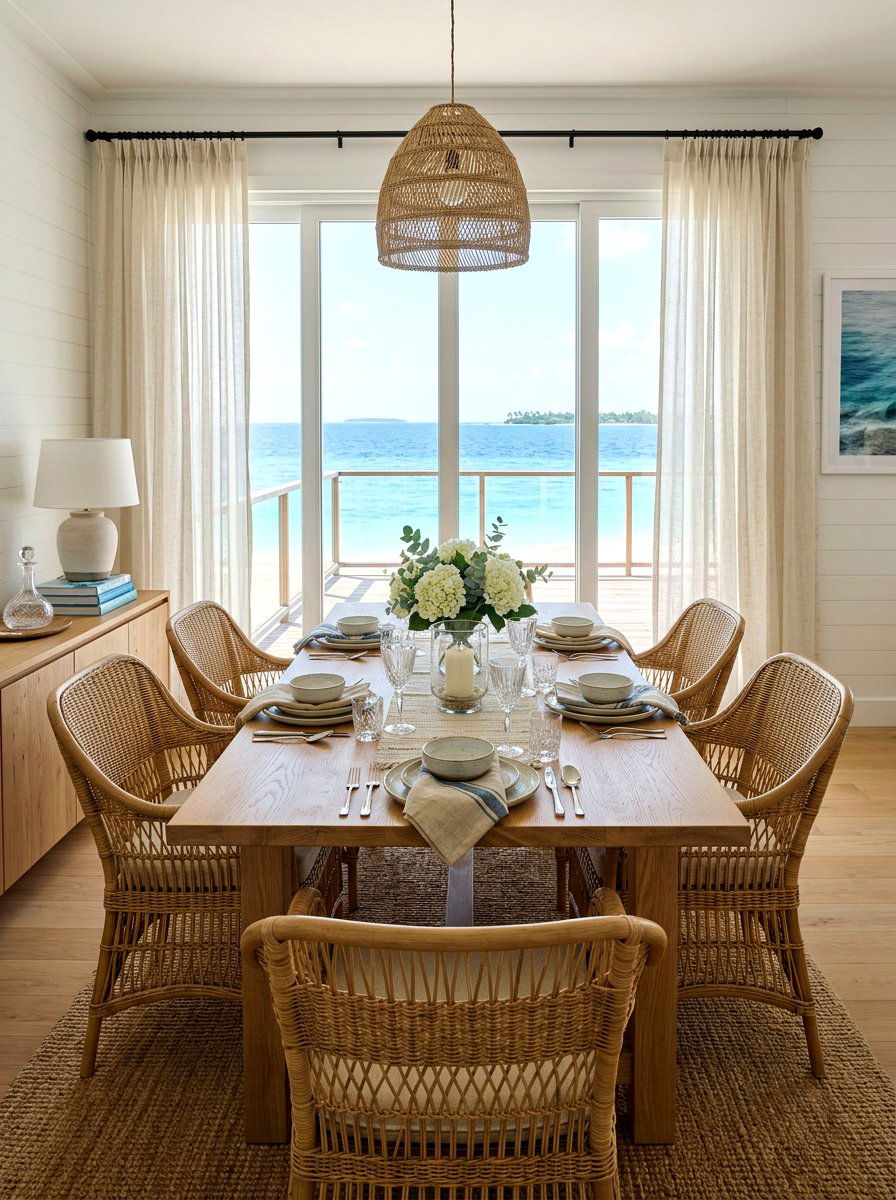 Linen Sheer Drapery - 30 dining room drapery ideas