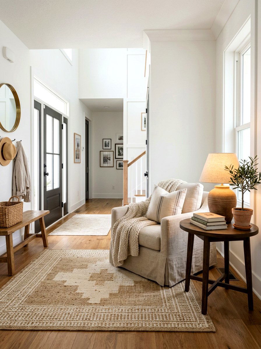 Linen Slipcovered Accent Chair - 30 Nancy Meyers entryway ideas