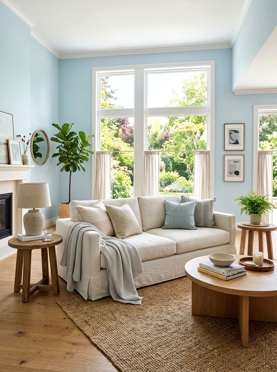 Linen Sofa Living Room - 30 ocean inspired living room ideas