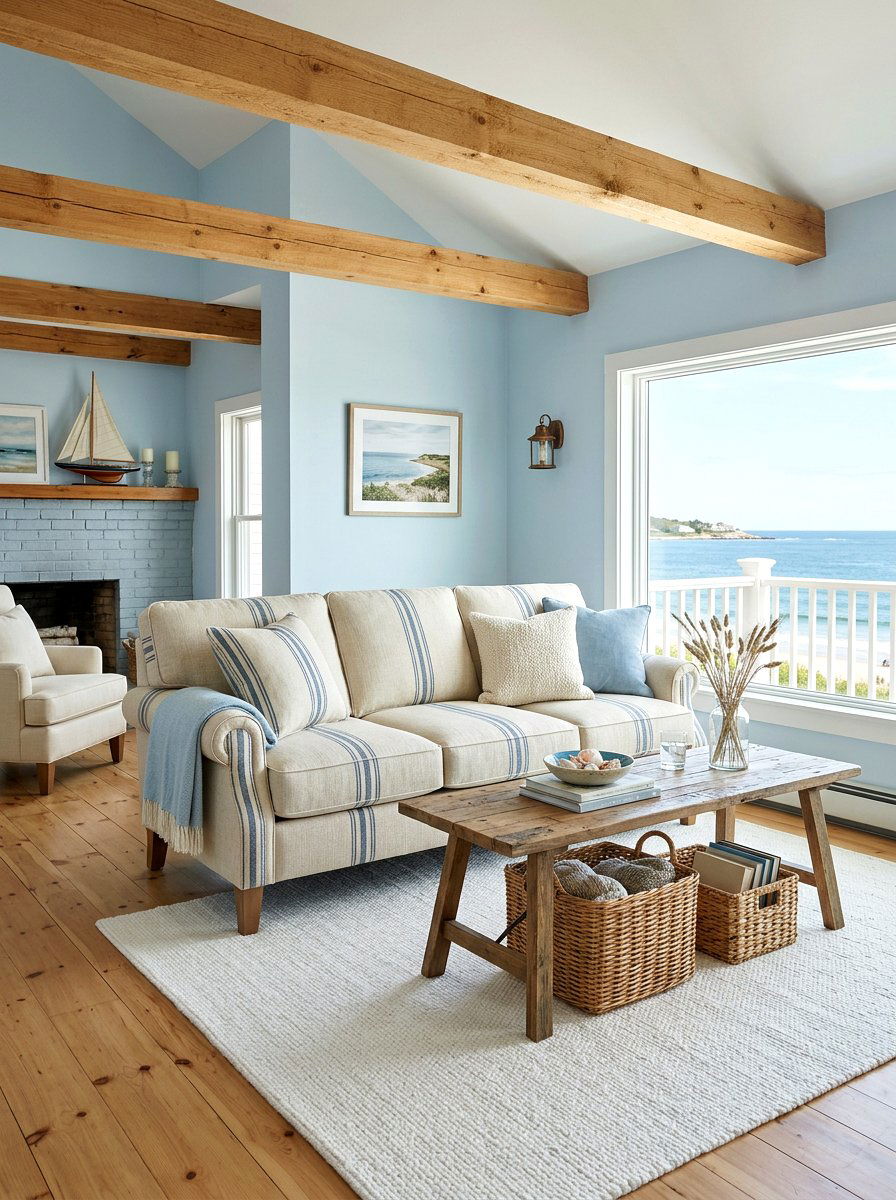Linen Stripe Sofa - 30 statement stripe sofa ideas