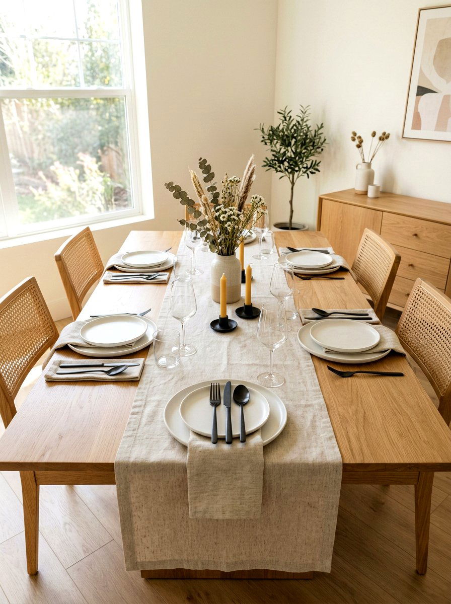 Linen Table Runner - 30 spring brunch table ideas