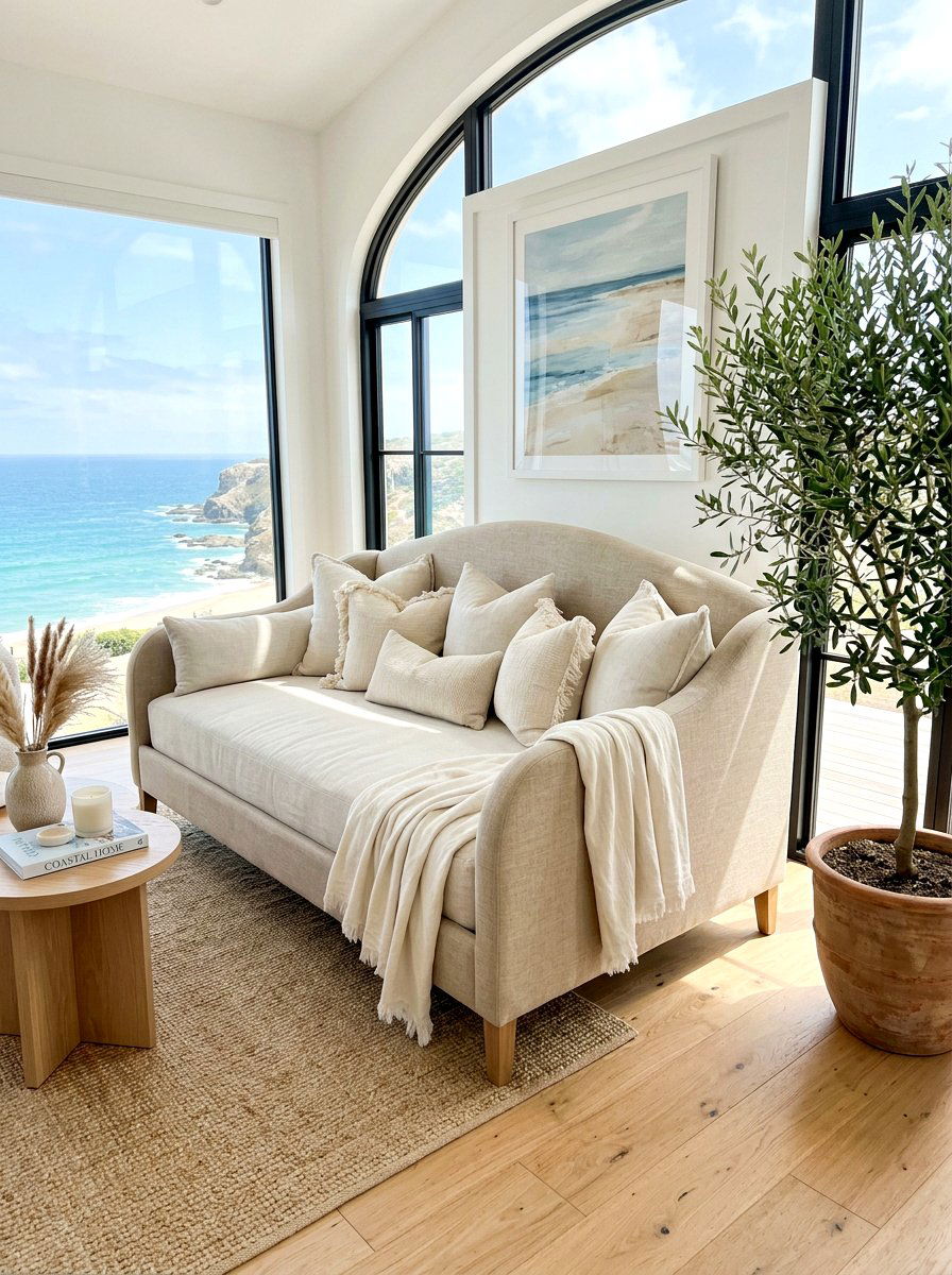 Linen Upholstered Daybed - 30 sofa bed luxury apartment ideas