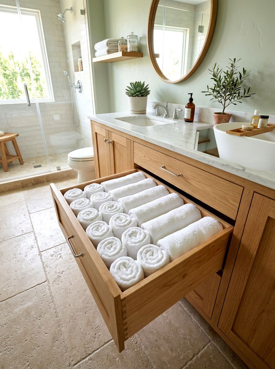Linen Vanity Drawer - 30 bathroom vanity drawer ideas