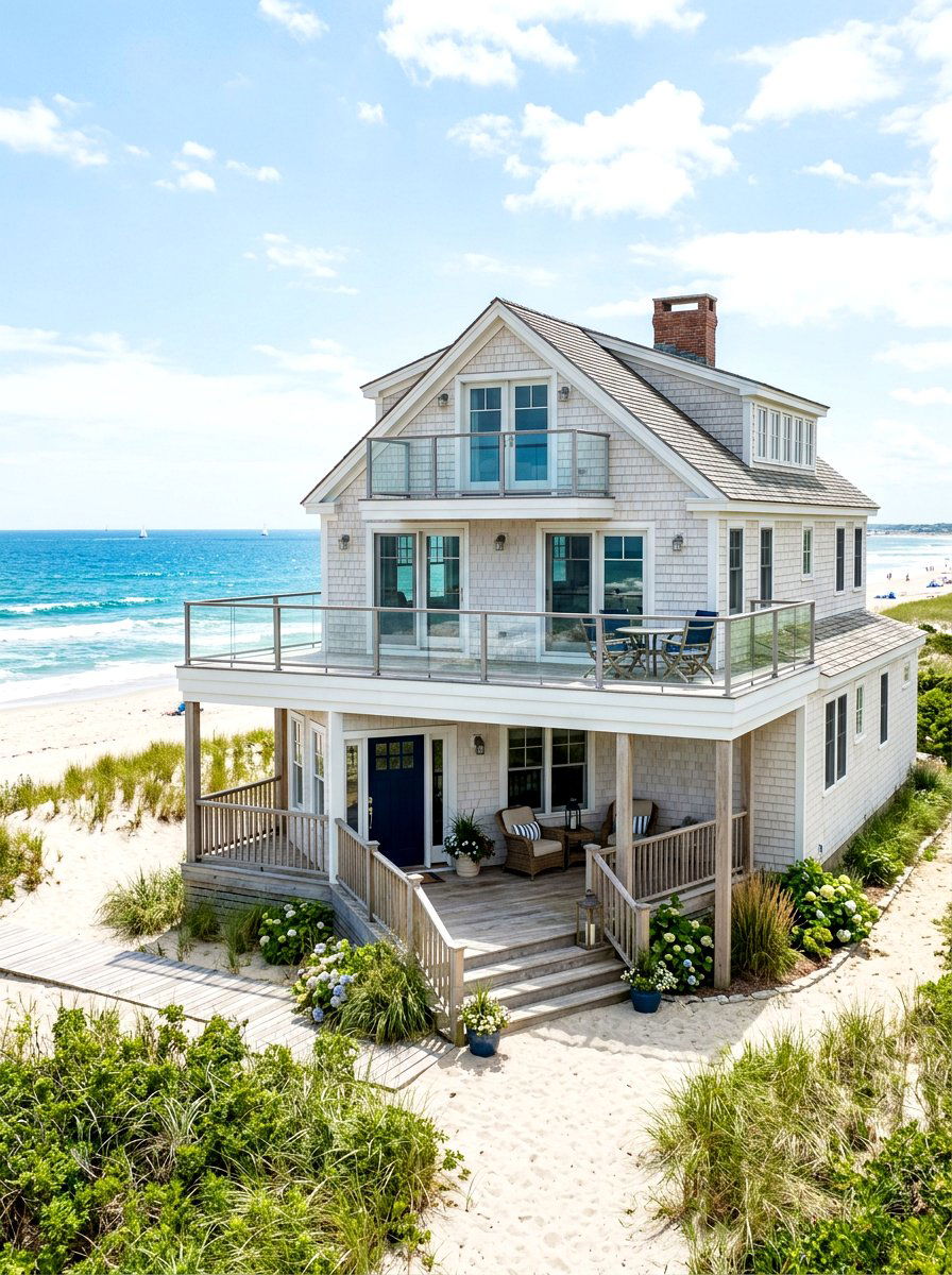 Linen White Beach House - 30 soft white exterior ideas
