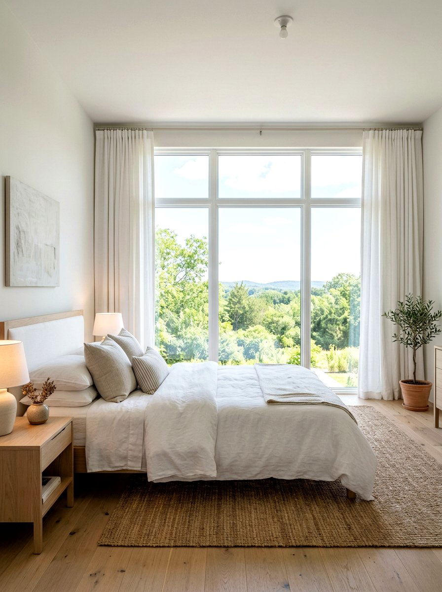 Linen White Bedroom Large Window - 30 linen white bedroom ideas