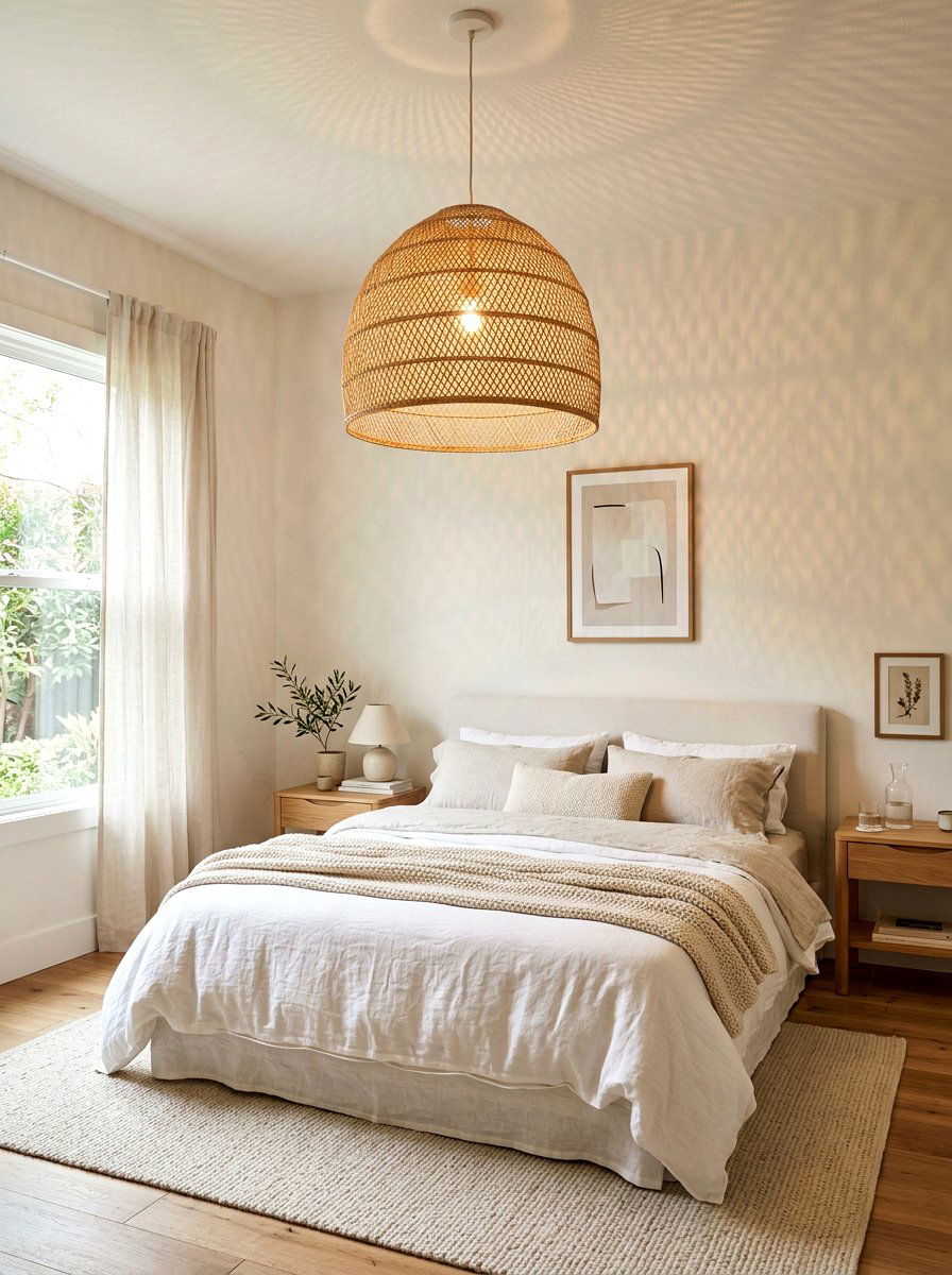 Linen White Bedroom Pendant Light - 30 linen white bedroom ideas