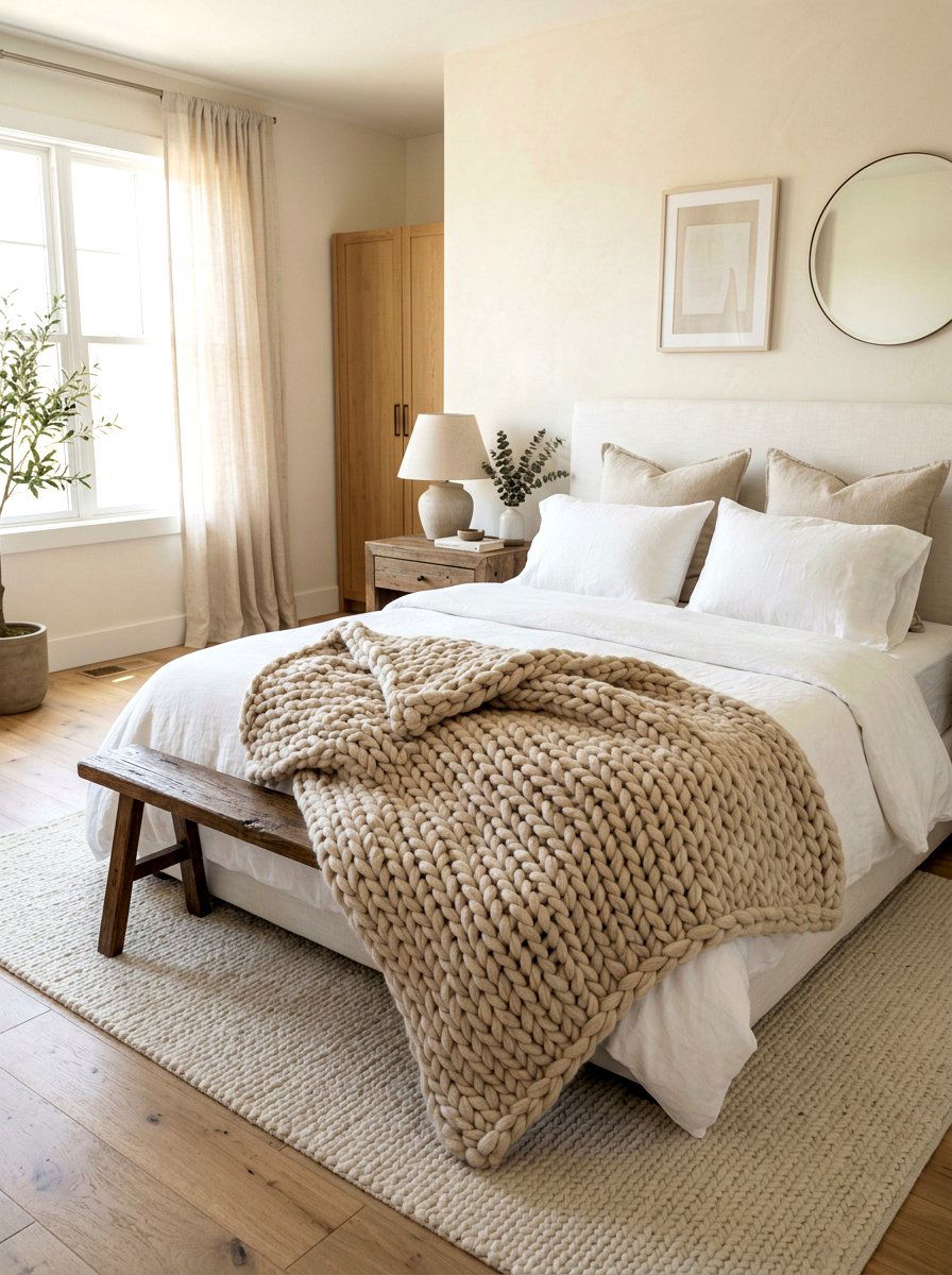 Linen White Bedroom Wool Throw - 30 linen white bedroom ideas