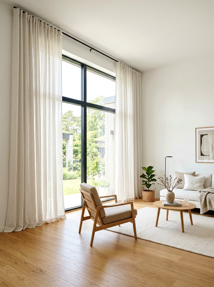 Linen Window Curtains - 30 Scandinavian home ideas
