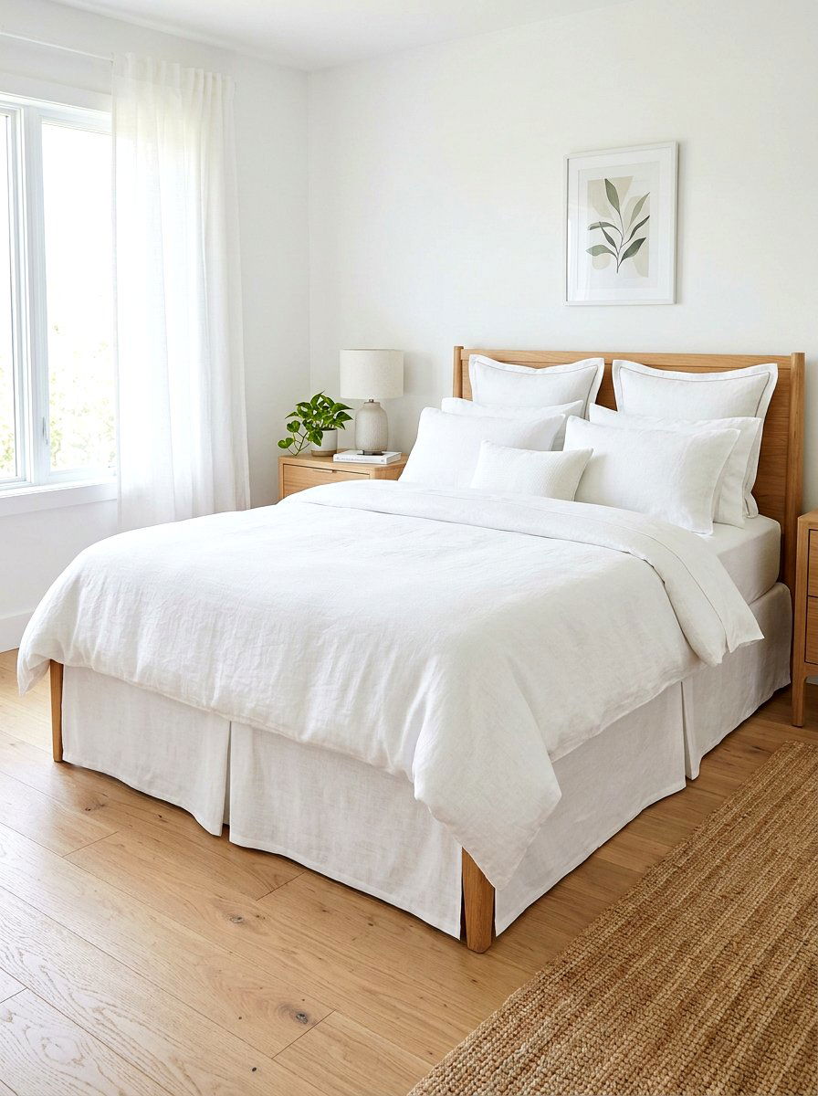 Linen bed skirt - 30 luxury bedscape ideas