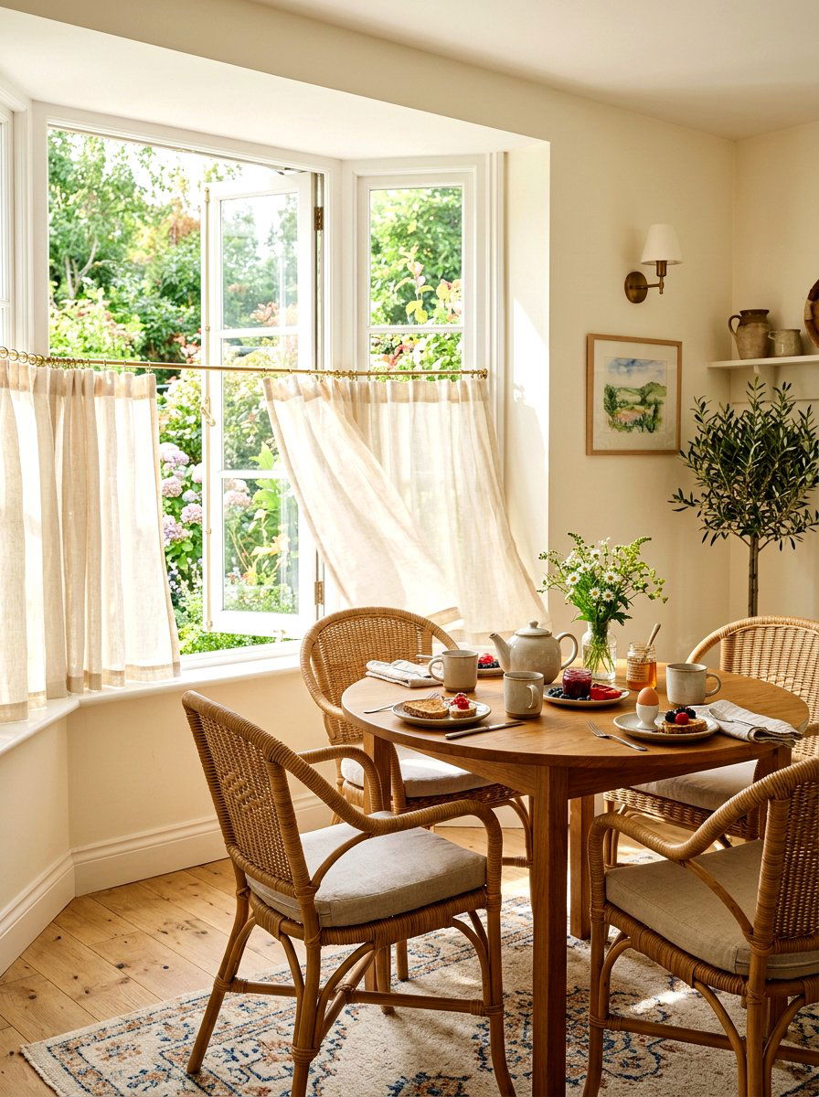 Linen cafe curtain - 30 cafe curtain ideas