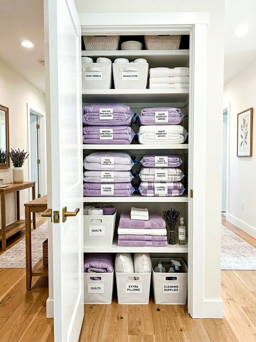 Linen closet organization - 30 vacuum storage ideas
