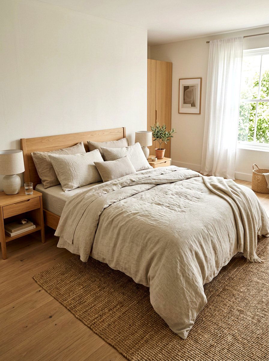 Linen layering set - 30 pillowy bed styling ideas