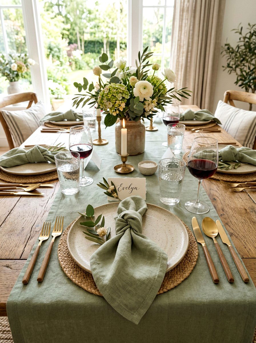Linen napkin place setting - 30 place setting ideas