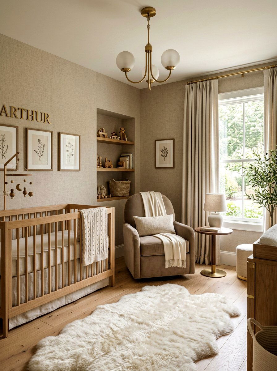 Linen texture nursery wallpaper - 30 nursery wallpaper ideas