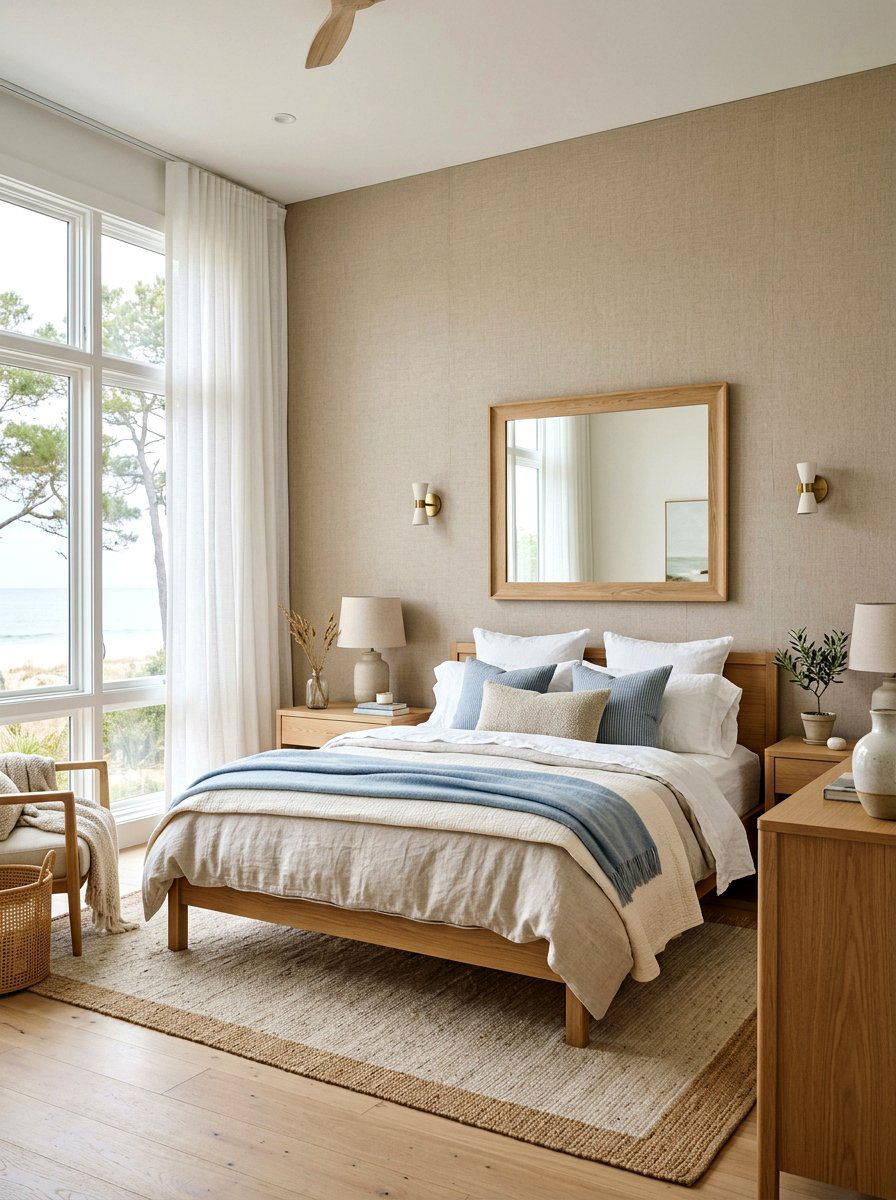 Linen wall upholstery - 30 wall to wall headboard ideas