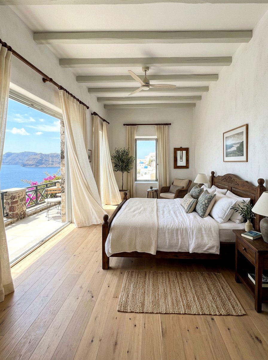 Linen window treatments - 30 Mediterranean summer decor ideas