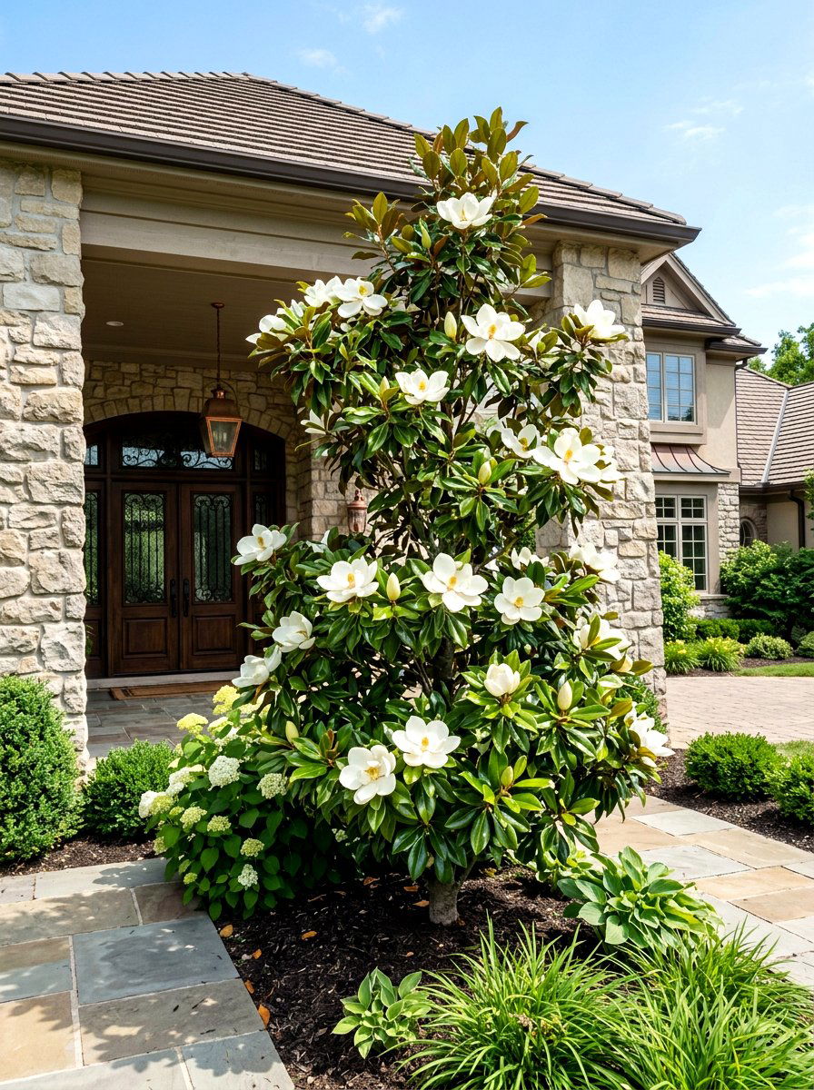 Little Gem Magnolia - 30 front yard tree ideas