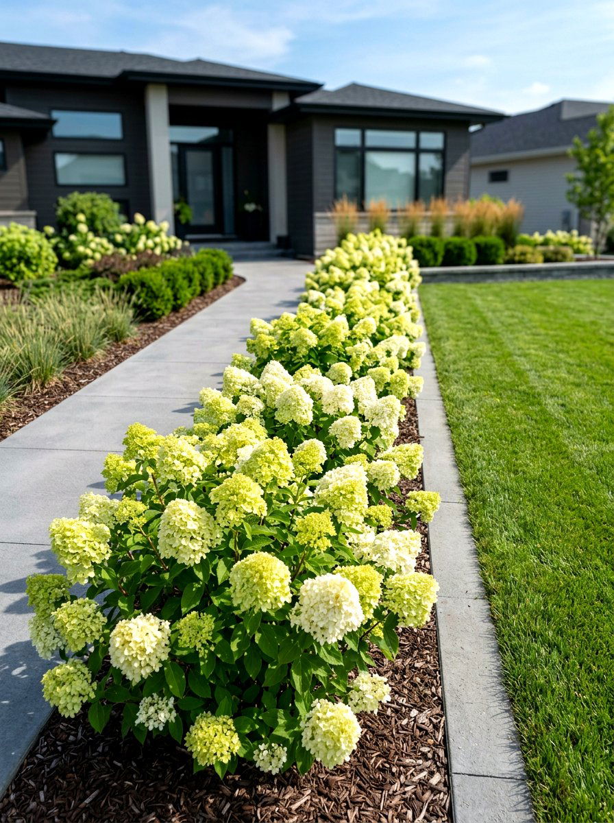 Little Lime Hydrangea - 30 hydrangea foundation planting ideas