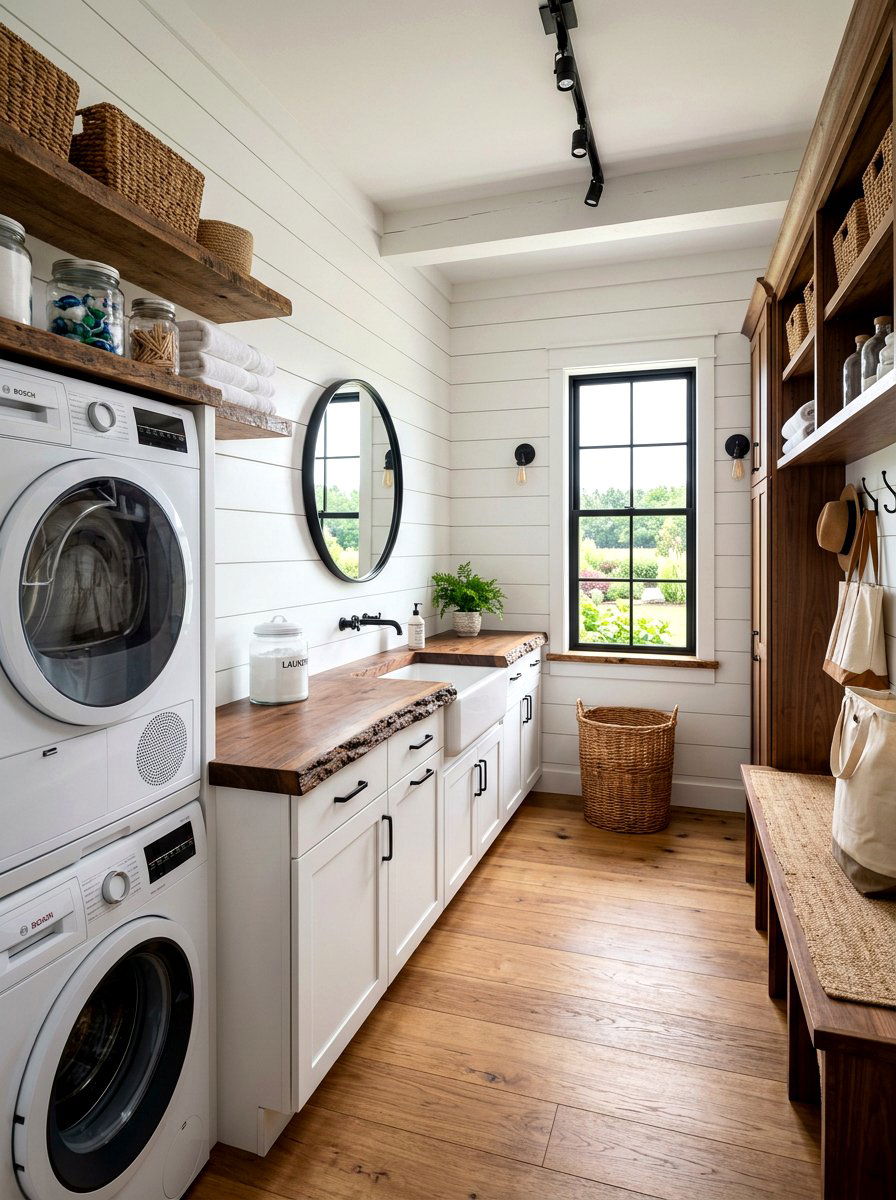 Live Edge Countertop - 30 laundry room countertop ideas