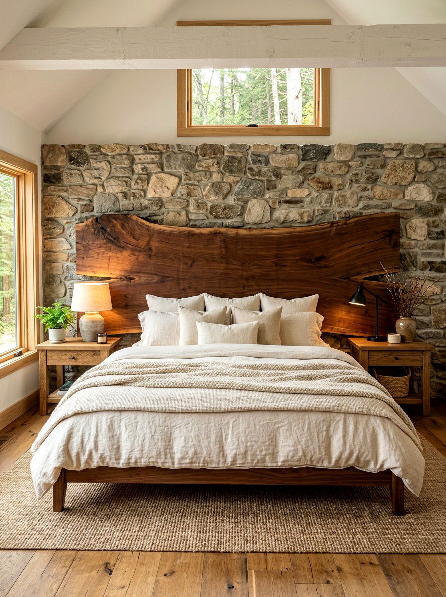 Live Edge Headboard - 30 statement headboard bedroom ideas