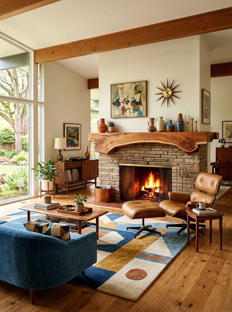 Live Edge Mantel - 30 wood mantel beam ideas