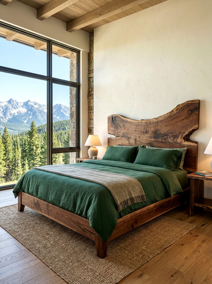 Live Edge Wood Bed - 30 wood bed frame ideas