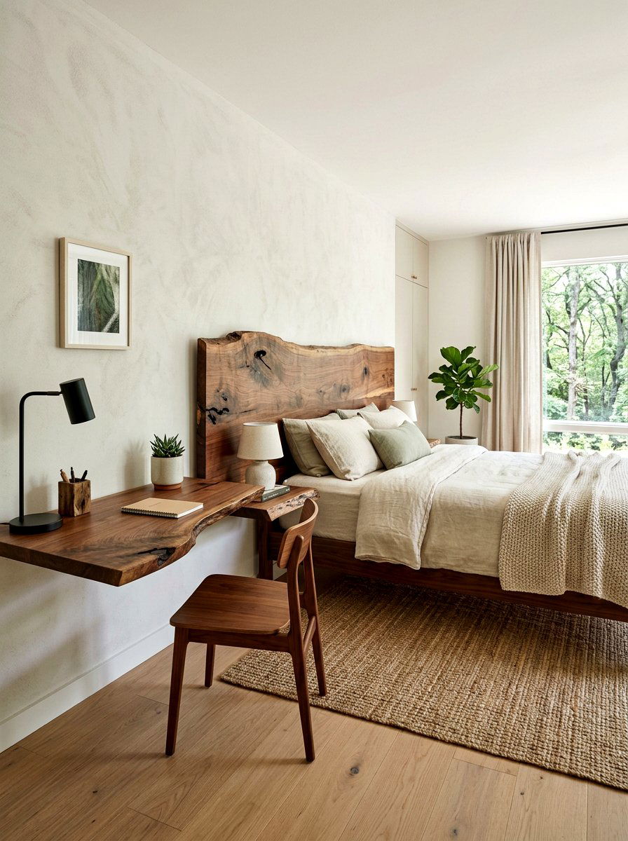 Live Edge Wood Bedroom - 30 warm wood bedroom ideas